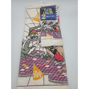 Vtg Looney Tunes 2 Piece Bath Set 92  Warner Bros. Bugs Bunny New Taz Video Game